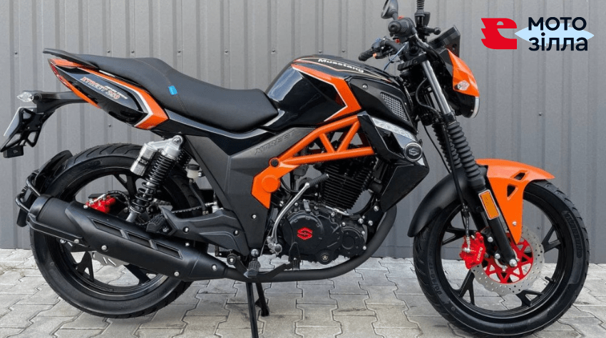 Мотоцикл Мустанг черный с оранжевым
