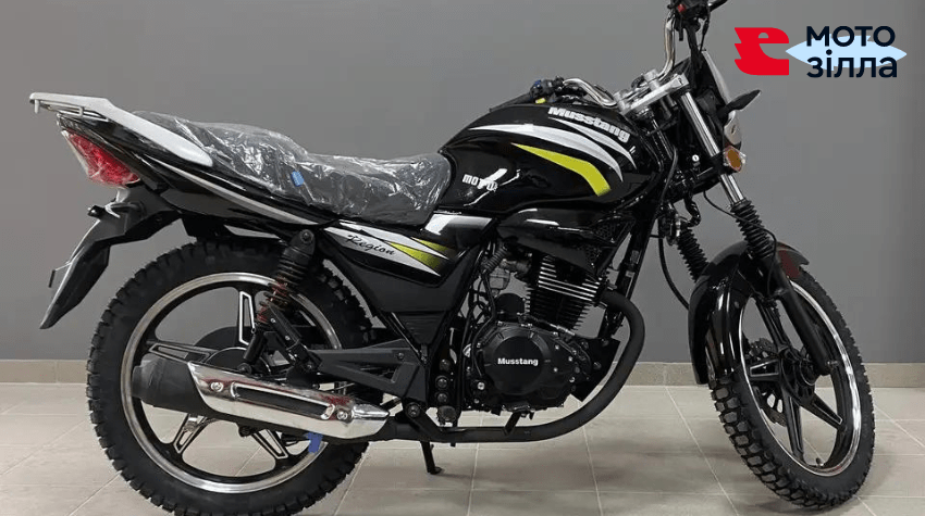 Мотоцикл Мустанг черный с большим баком